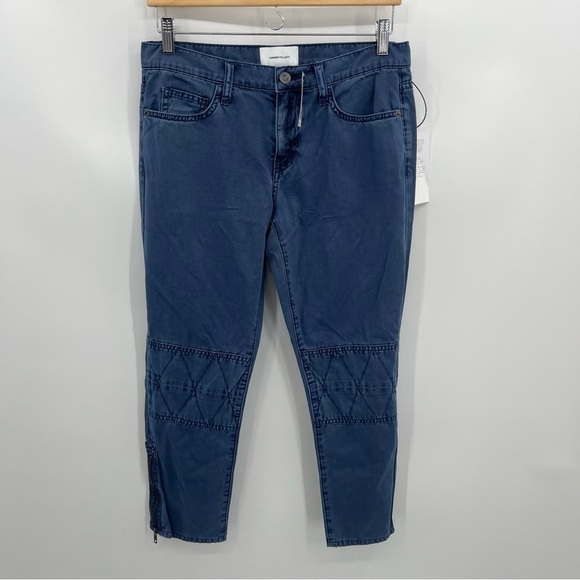 Current Elliot 26 NWT The Debbie Crop Blue Moto Capris Pants - Picture 1 of 13